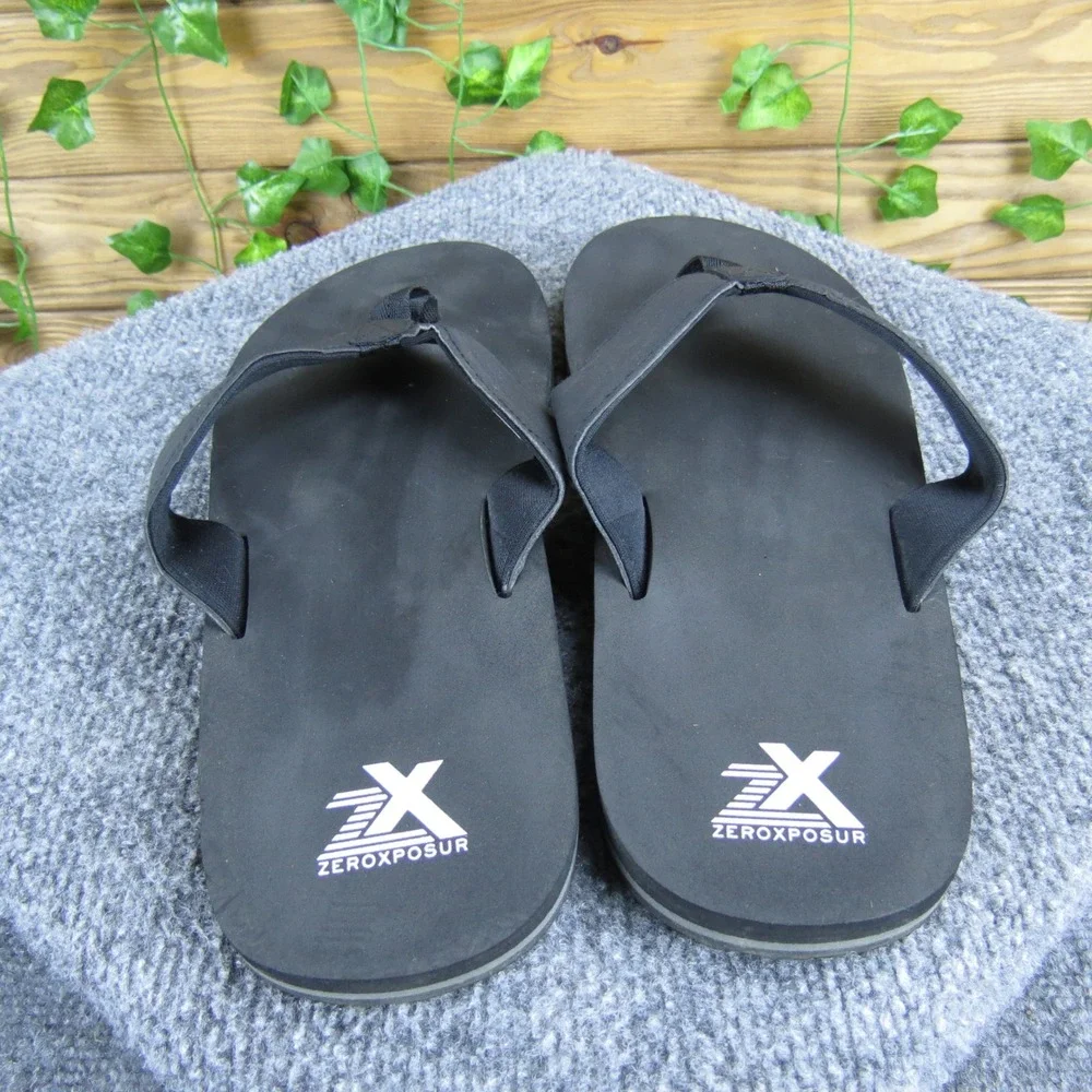 Zeroxposur Men's Black Flip Flop‎ Sandals 11 Comfortable Casual
